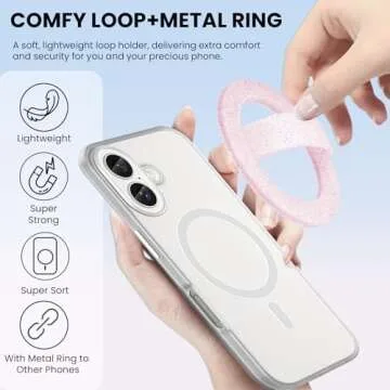 Magnetic Silicone Ring Grip Phone Holder for iPhone 16/15/14/13/12