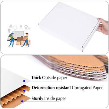 11x8x2 White Cardboard Boxes - 30 Pack Shipping Boxes for Small Business Mailing, Corrugated Packaging
