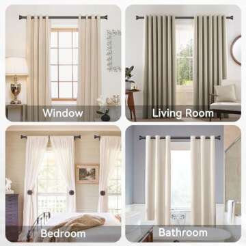 Durable Black Curtain Rods Adjustable 28 to 48 Inch