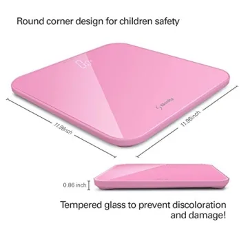 Stylish Wide Digital Body Weight Scale Up to 396lb in Pink