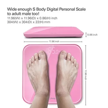 Stylish Wide Digital Body Weight Scale Up to 396lb in Pink