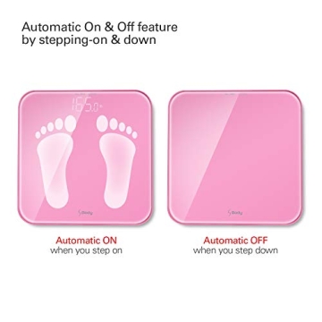 Stylish Wide Digital Body Weight Scale Up to 396lb in Pink