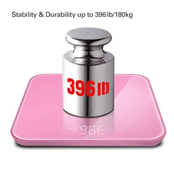 Stylish Wide Digital Body Weight Scale Up to 396lb in Pink
