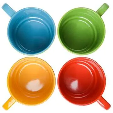 Peanuts Snoopy Gentle Reminders 15oz Stackable Mugs w/Metal Rack, Stoneware, 4-Pack, Assorted Colors