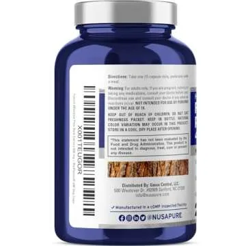 NusaPure French Maritime Pine Bark Extract 400mg per Veggie Caps 200-Day Supply Bioperine Non-GMO Vegan