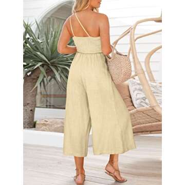 Trendy One Shoulder Pleated Jumpsuit for Summer Fashion