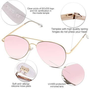 SOJOS Aviator Sunglasses for Men and Women