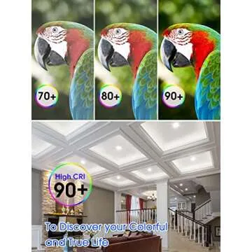 5CCT LED Slim Recessed Lighting, 6 inch Downlight, 14W=85W, Dimmable, 850LM CRI 90+, 2700K/3000K/4000K/5000K/6500K Selectable, Simple Retrofit Installation, Wet Rated, ETL&Energy Star Listed, 6 Pack