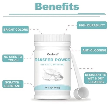 Godora DTF Powder White Hot Melt Adhesive for Dark Fabrics
