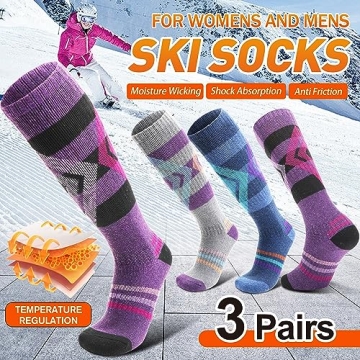 Welwoos Merino Wool Ski Socks for Winter Warmth and Comfort