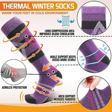 Welwoos Merino Wool Ski Socks for Winter Warmth and Comfort