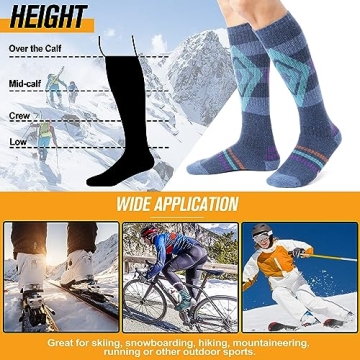 Welwoos Merino Wool Ski Socks for Winter Warmth and Comfort