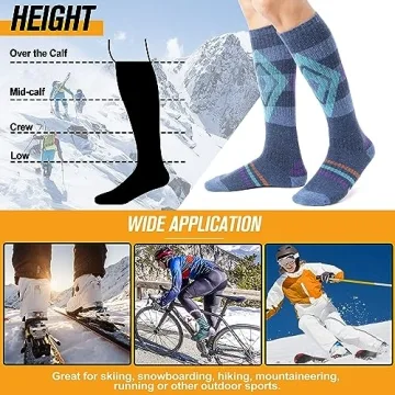 Welwoos Merino Wool Ski Socks for Winter Warmth and Comfort
