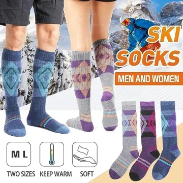 Welwoos Merino Wool Ski Socks for Winter Warmth and Comfort