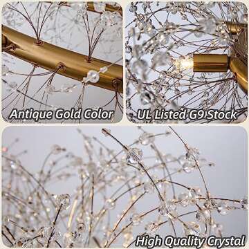 Macarena Gold Crystal Chandelier Modern Round Pendant Lighting