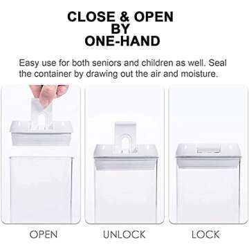 NUMYTON Airtight Food Storage Containers - 6Pcs - Pantry Organization and Storage - Pasta Containers for Pantry for Candy Bars, Chocolate, Twizzler, Toffee Candy, & Cereal