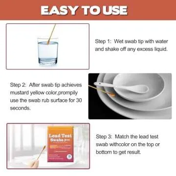Lead Test Kit with 10 Pcs Lead Testing Swabs - Rapid Test Results in 30 Seconds - Suitable for All Painted Surfaces, Dishes Toy Jewelry Metal Ceramics Wood - Lead Paint Test Kit for Home Use (10 Pcs)