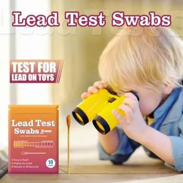 Lead Test Kit with 10 Pcs Lead Testing Swabs - Rapid Test Results in 30 Seconds - Suitable for All Painted Surfaces, Dishes Toy Jewelry Metal Ceramics Wood - Lead Paint Test Kit for Home Use (10 Pcs)
