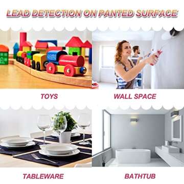 Lead Test Kit with 10 Pcs Lead Testing Swabs - Rapid Test Results in 30 Seconds - Suitable for All Painted Surfaces, Dishes Toy Jewelry Metal Ceramics Wood - Lead Paint Test Kit for Home Use (10 Pcs)