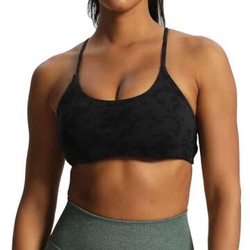 Aoxjox Women's Workout Sports Bras Fitness Backless Padded Ivy Low Impact Bra Yoga Crop Tank Top (Cl...