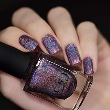 ILNP Charmed - Royal Plum Ultra Holographic Nail Polish, Chip Resistant Manicure, Non-Toxic, Vegan, Cruelty Free, 12ml