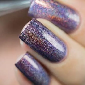ILNP Charmed - Royal Plum Ultra Holographic Nail Polish, Chip Resistant Manicure, Non-Toxic, Vegan, Cruelty Free, 12ml