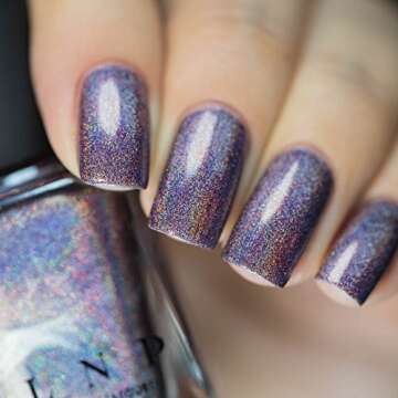 ILNP Charmed - Royal Plum Ultra Holographic Nail Polish, Chip Resistant Manicure, Non-Toxic, Vegan, Cruelty Free, 12ml