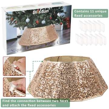 Blissun Sequin Christmas Tree Collar for Elegant Decoration