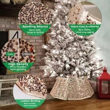 Blissun Sequin Christmas Tree Collar for Elegant Decoration