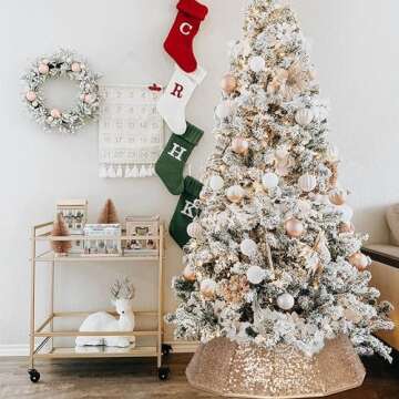 Blissun Sequin Christmas Tree Collar for Elegant Decoration