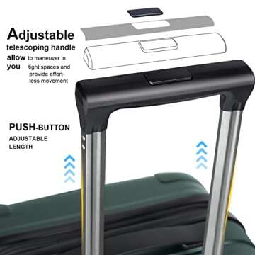 Feybaul Luggage Suitcase PC ABS Hardshell Carry On Luggage with Spinner Wheels