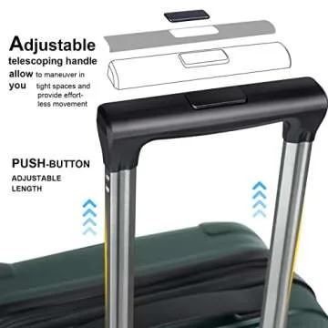 Feybaul Luggage Suitcase PC ABS Hardshell Carry On Luggage with Spinner Wheels