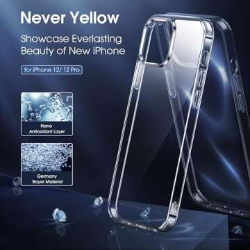 CASEKOO Crystal Clear Designed for iPhone 12 Case Designed for iPhone 12 Pro Case, [Not Yellowing] [...
