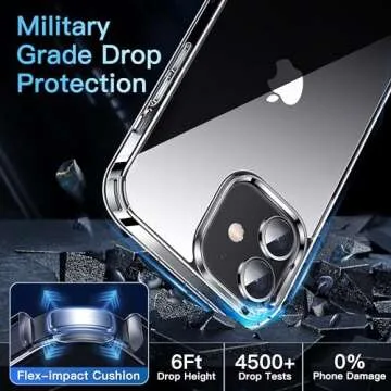 CASEKOO Crystal Clear Designed for iPhone 12 Case Designed for iPhone 12 Pro Case, [Not Yellowing] [Military Drop Protection] Shockproof Protective Phone Case 6.1 inch 2020 (Clear)
