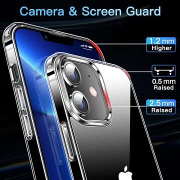 CASEKOO Crystal Clear Designed for iPhone 12 Case Designed for iPhone 12 Pro Case, [Not Yellowing] [Military Drop Protection] Shockproof Protective Phone Case 6.1 inch 2020 (Clear)