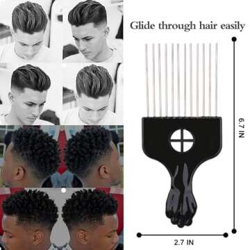 Twist Sponge Set with Metal Pick for Curly Hair