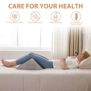 BIEEZZK Memory Foam Knee Wedge Pillow for Comfort
