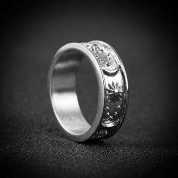 HZMAN Moon Star Sun Ring - Durable Boho Jewelry