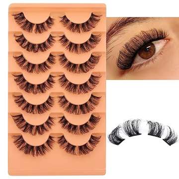 Natural Cluster Lashes Wispy False Eyelashes Individual Lashes Mink Strips Eyelash Extensions DIY Lashes 7 Pairs Multipack by Eefofnn
