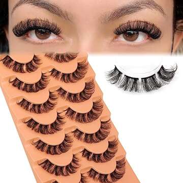 Natural Cluster Lashes Wispy False Eyelashes Individual Lashes Mink Strips Eyelash Extensions DIY Lashes 7 Pairs Multipack by Eefofnn