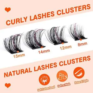 Natural Cluster Lashes Wispy False Eyelashes Individual Lashes Mink Strips Eyelash Extensions DIY Lashes 7 Pairs Multipack by Eefofnn