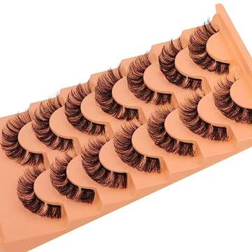 Natural Cluster Lashes Wispy False Eyelashes Individual Lashes Mink Strips Eyelash Extensions DIY Lashes 7 Pairs Multipack by Eefofnn