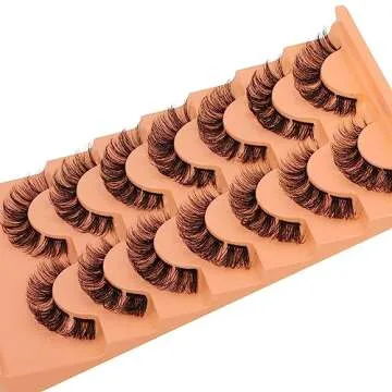 Natural Cluster Lashes Wispy False Eyelashes Individual Lashes Mink Strips Eyelash Extensions DIY Lashes 7 Pairs Multipack by Eefofnn