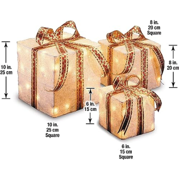 Light Up Gift Boxes - Exquisite Holiday Decor Set
