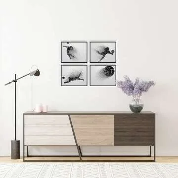 Volleyball Wall Art Prints - Set of 4 Silhouette Posters