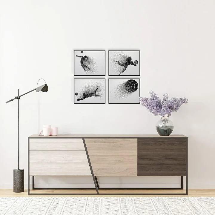 Volleyball Wall Art Prints - Set of 4 Silhouette Posters