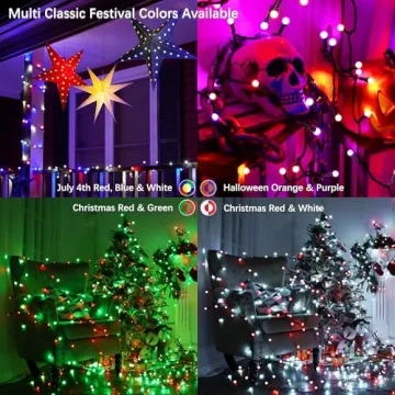 Vibrant ODEETRONIC RGB Color Changing Christmas Lights
