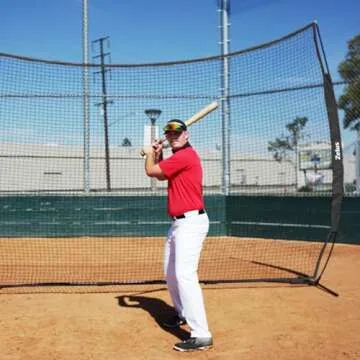 ZELUS 16x10 ft Barricade Backstop Net, Ball Sports Barrier Net, Practice Net for Baseball Softball Lacrosse Soccer and More, Mini Soccer Goal and Baseball Training Equipment for Kids and Adults, Black