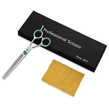 PURPLEBIRD 7 Inch Straight Dog Grooming Scissors Professional Pet Thinning Texturizing Shears Safety Noiseless Blunt Tip Trimming Shearing for Dogs Cats Japanese Stainless Steel Silver