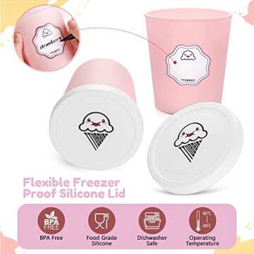 TTUBBIEZ Ice Cream Containers - 2 Pack Freezer Storage